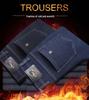 Men's 2024 Winter Thickened Velvet Jeans - High Waist, Straight-Leg, Large Size, Elastic Casual Pants