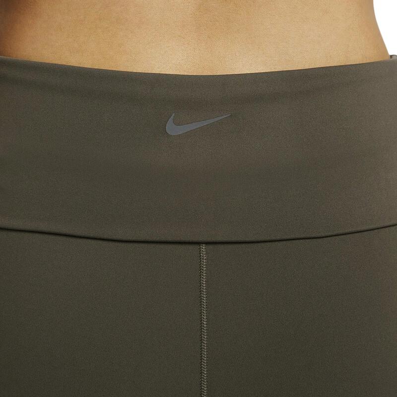 Nike Einfarbige Schnelltrocknende High-Waist Strick-Sporthose mit Geradem Bein Damen Unterteile Mineralgrau Schwarz FV7849004