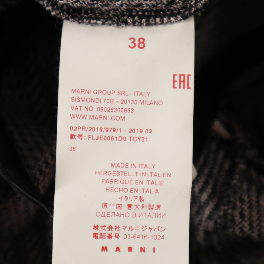 Marni Made In Italy Check Pattern Long Sleeve Cut 38 Pink X Black Women Used