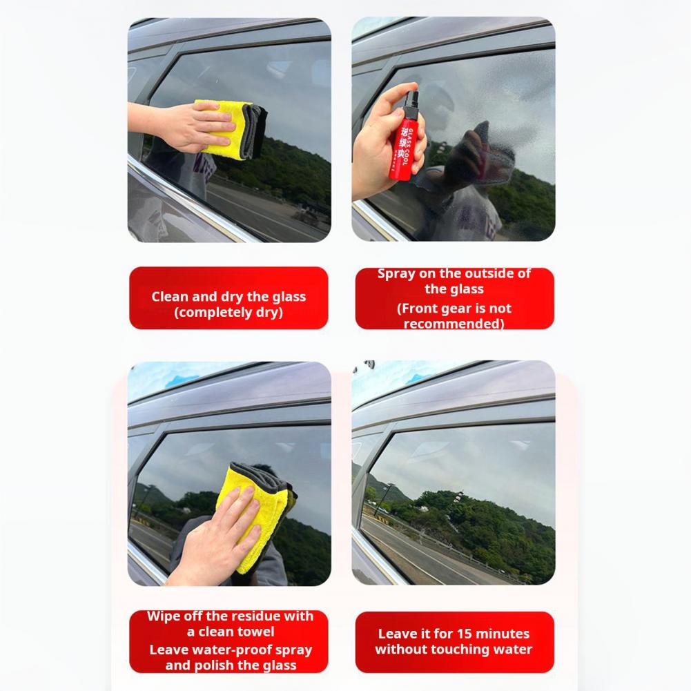 Water Repellent Fast-acting Car Windshield Cleaner Kit for Oil Film Removal Streak-free Glass Powerful Auto Exterior Glass Wiper
