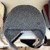 Soft waxy seam buckle small standard wool blended knitted ear protection hat autumn and winter versatile lace-up warm and cold-proof flying hat