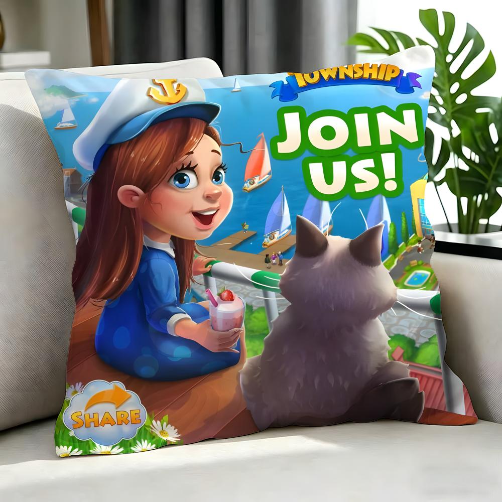 game Township Cushion Cover Cushion Cover Set Pcs x x x Pillowcase Decorative Sofa Home Decor