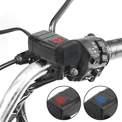 Vehicle-mounted Motorcycle Quick Charger Digital Voltmeter Adapter Dual USB Charger QC 3.0 Moto Accessories Waterproof Dustproof