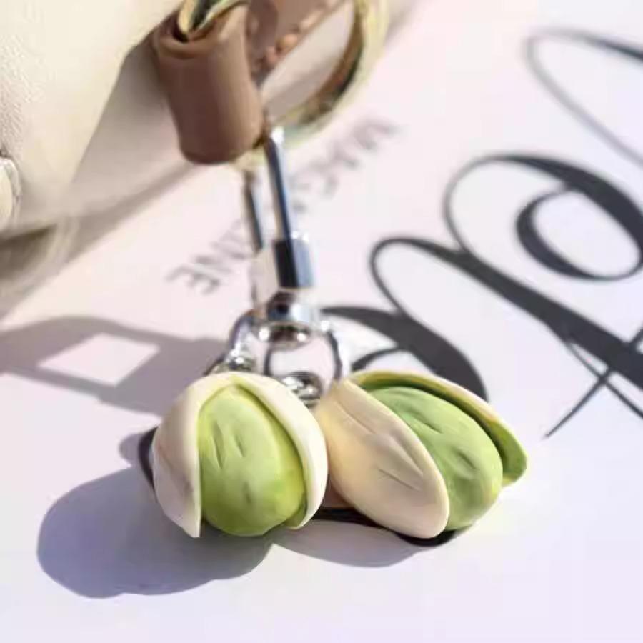 Pistachio Keychain & Pendant: Creative, Funny Accessory for Backpack or Car Keys