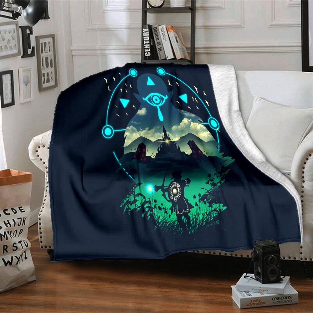 1pc Fantasy Landscape Adventure flannel Blanket for Super Soft Cute Comfort Blanket for Travel Bedding Couch Sofa Blanket Y82555