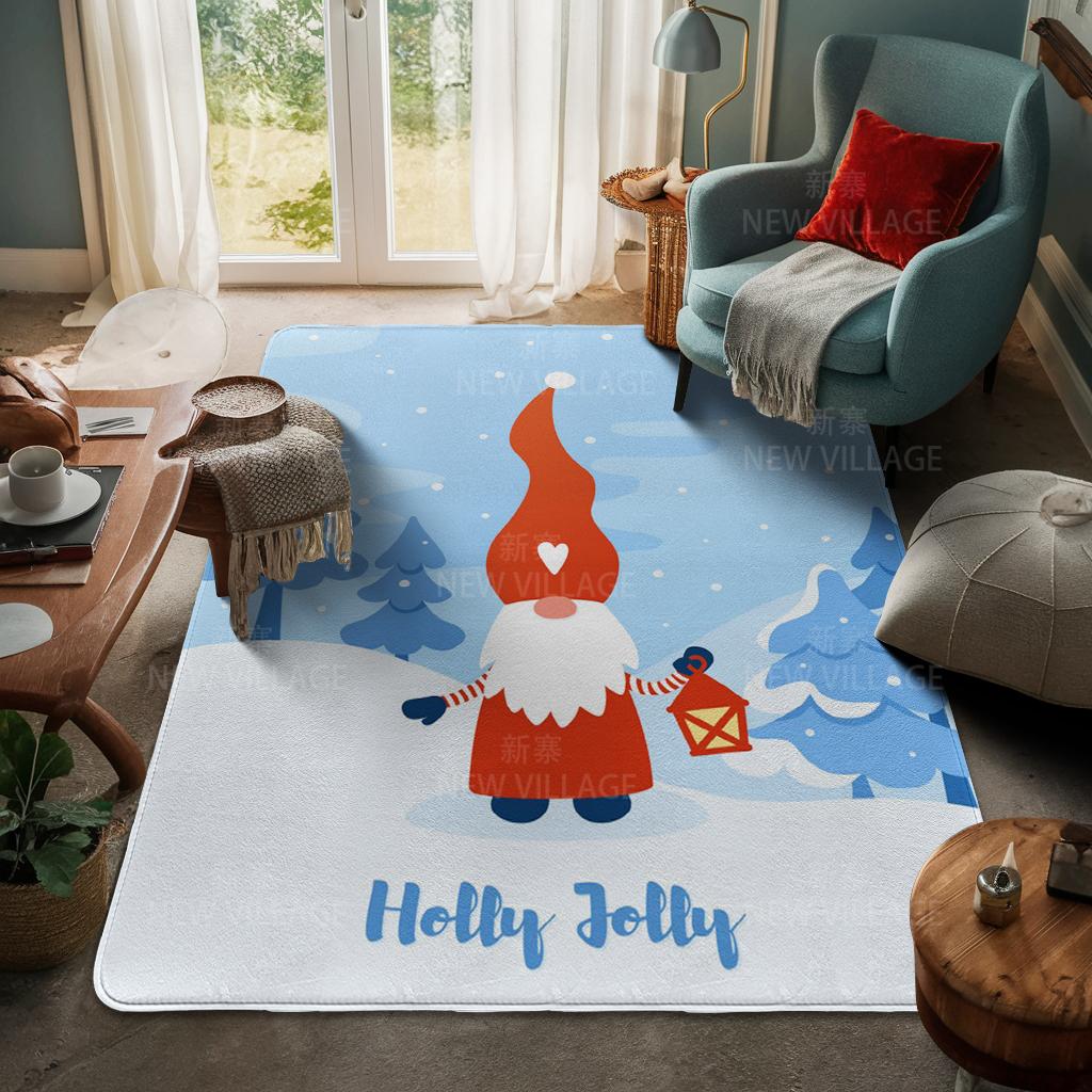 House Entrance Carpet Home Door Mat Living Room Bath Foot Bathroom Non-slip Water Absorption Rugs Bath Merry Christmas Winter