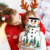 1pc Creative Wooden Hanging Sign with Christmas Snowman for Home Party Wall Decor