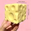 6cm Cheese Cube Stress Ball Squishy Toy Simulated Cheese Slow Rising Fidget Toy ASMR Sensory Anti-Stress for Friends Gift