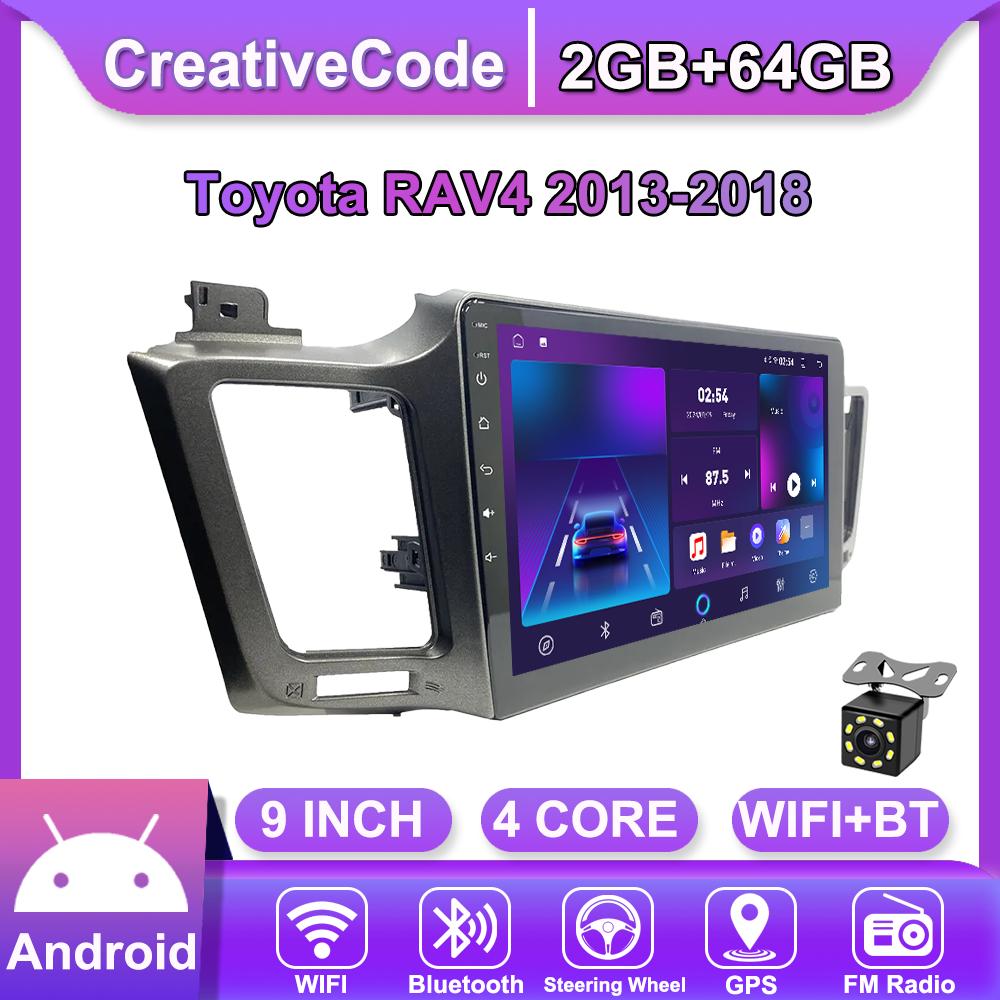 Android Car-Play Car Radio For Toyota RAV4 2013-2018 Multimedia Player Head Unit Stereo GPS Navigation BT WIFI,2+64GB