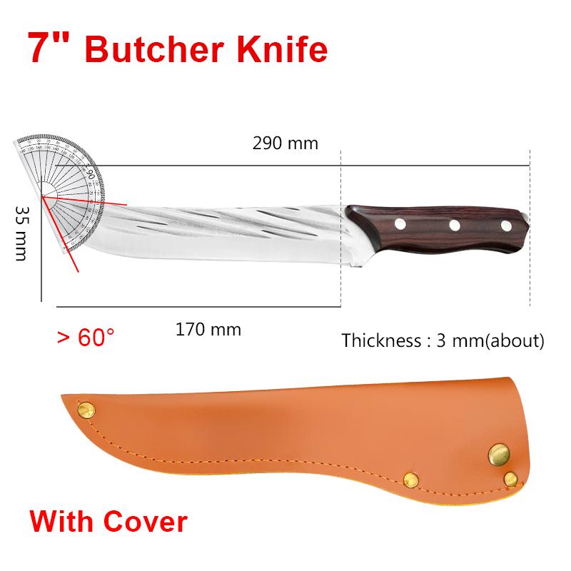 Butcher Boning Knives Cleaver Meat Chopping Vegetables Kitchen Knives Hand Forger Blade Chef Knife Stainless Steel Slicing Knife