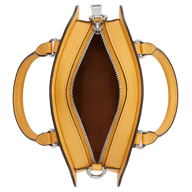 Coach Lemon 21 Logo Zip Closure Leather Crossbody Bag Unisex Crossbody Bag Honeycomb CR251-SVRGJ