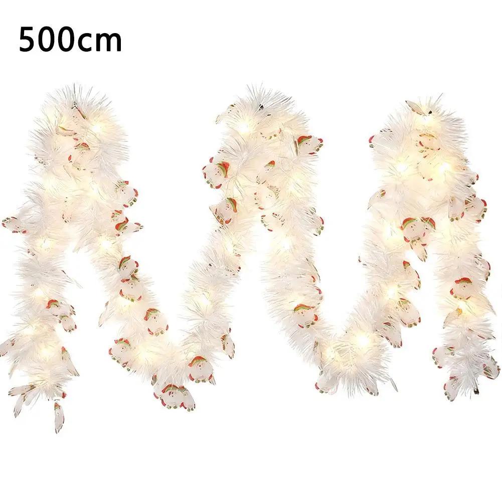 5m Multicolor LED Christmas Garland With 50 Sparkling New Lights Tree Decor Hanging Ribbon Ornaments Fairy Xmas Year Wreath V3W6