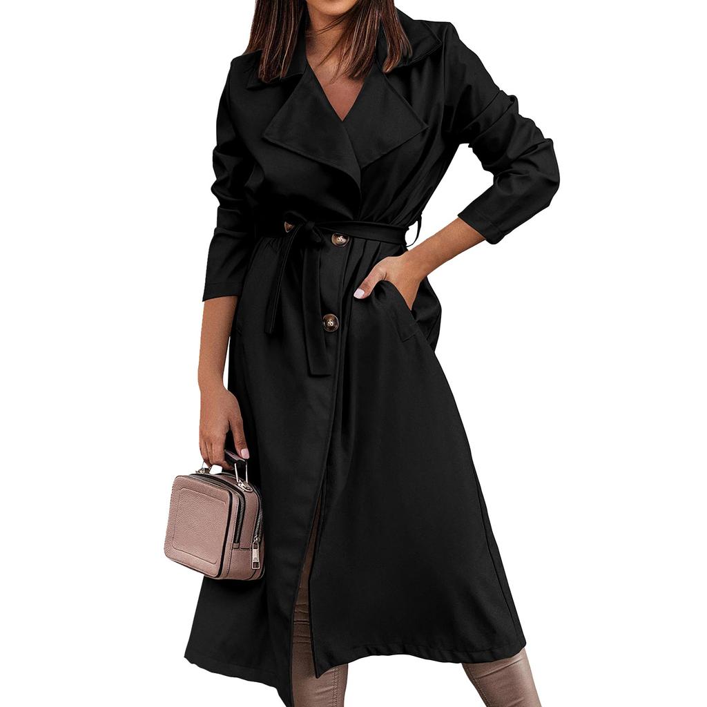 Womens Jackets Buttons Fall Casual Windbreaker Coats Jacket Outerwear With Pockets