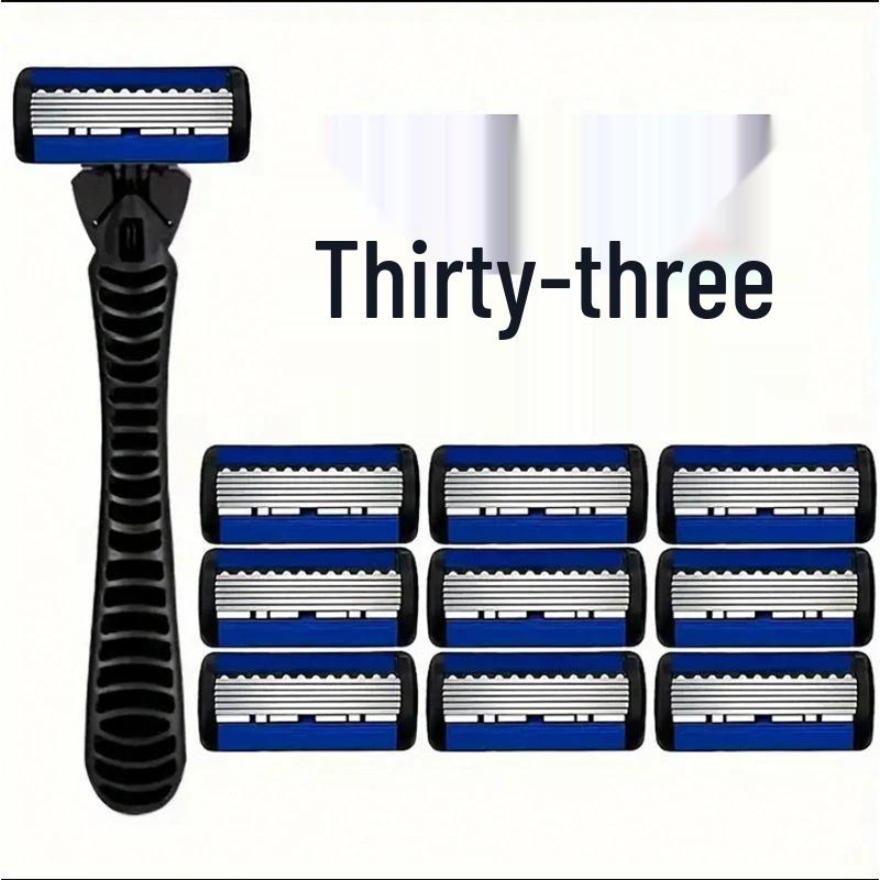 6-Layer Ultra-Thin Men's Razor with Replaceable Anti-Scratch Heads
