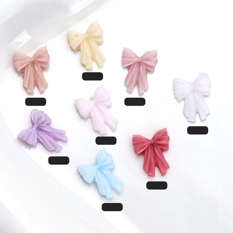 50 Stück Schleifen Nagelanhänger Einfache Schleife Nagelkunst Dekorationen Schleifen Designs Nagelzubehör Harzschleifen Nagel Strasssteine Geschenke
