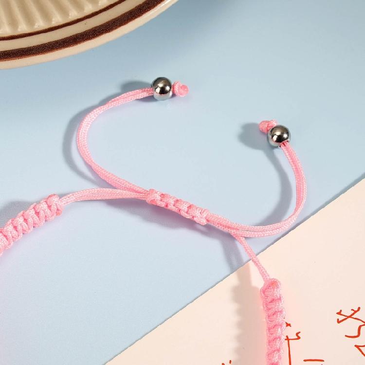 Bracciale Speranza Consapevolezza Tumori al Seno Corda Intrecciata Nastro Rosa Braccialetto per Donne