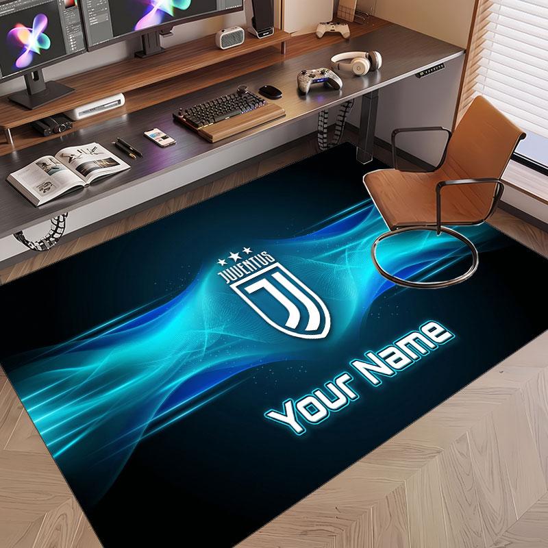 Tappeto Personalizzato Modello Juventus FC Stampa Nome Testo Morbido Antiscivolo Tappeto per Pavimento per Decorazione Interna Casa