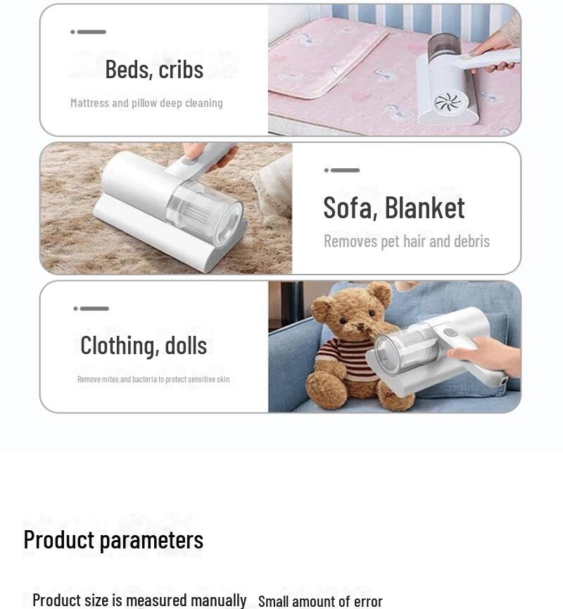 Grenzüberschreitender Handmilbenentferner: Intelligenter kabelloser Ministaubsauger für Bett und Zuhause