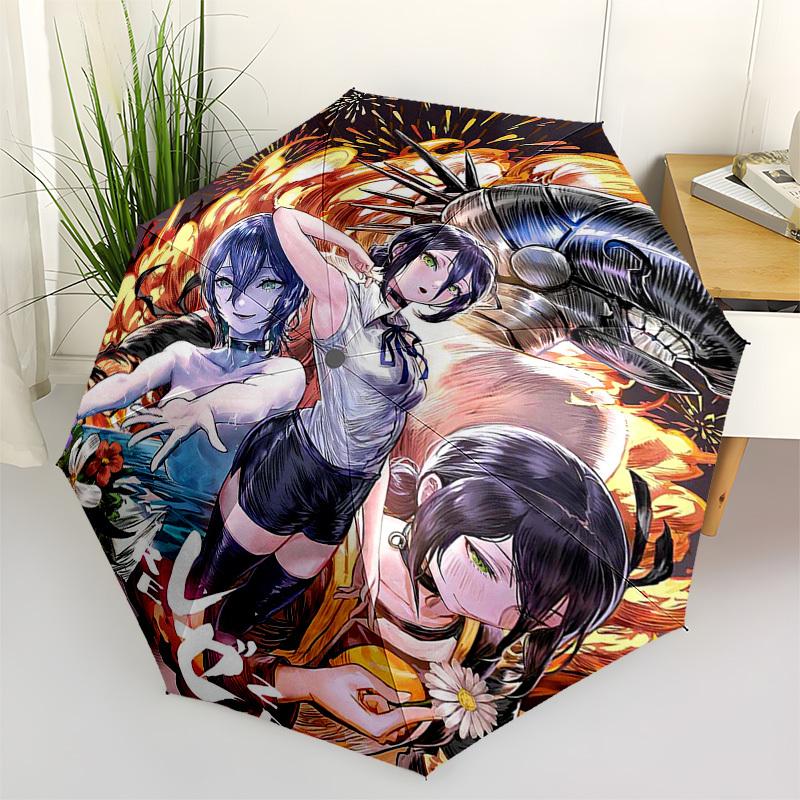 

1pc Freeze: Anime Characters Outdoor Umbrella - Automatic Opening/Closing, Portable 3-Fold Design, 8-Bone Iron Frame, Perfect Gift for Fans, Travelers