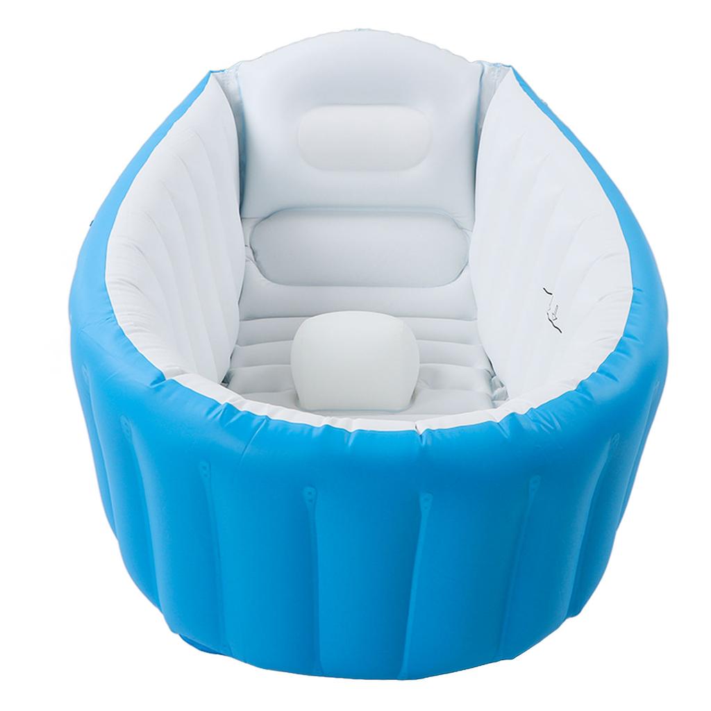 Inflatable Baby Bathtub with Air Pump Water Level Marker Skid Resistance Bottom Foldable Toddler