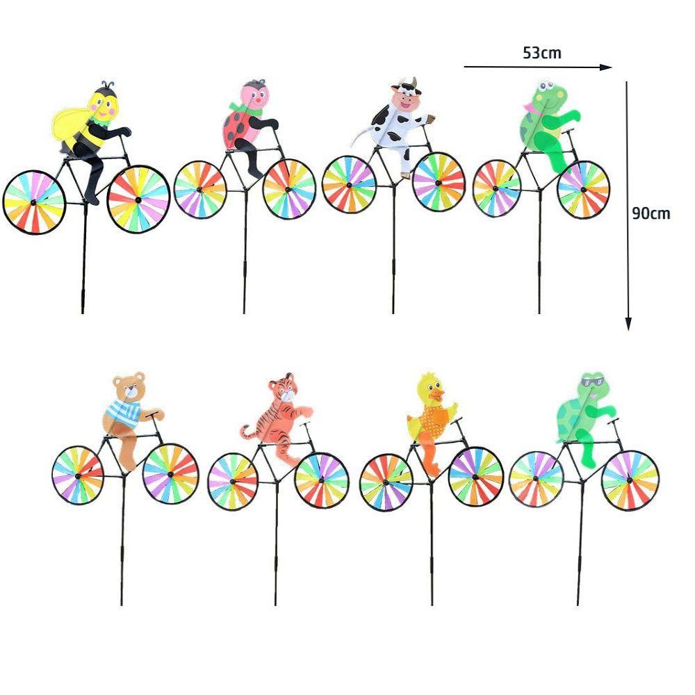 Yard Lawn Decor Animal Bicycle Wind Spinner Bee Outdoor Windmill Durable Bicycle Windmill