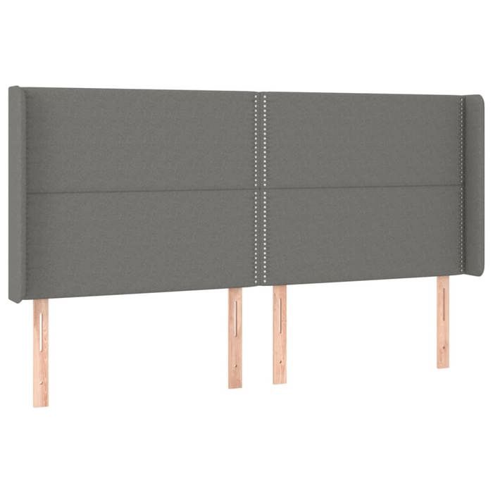 VidaXL Tête de Lit à LED Meuble de Chambre à Coucher Accessoire de Lit Double Tête de Cadre de Lit Intérieur Gris Foncé 3123931