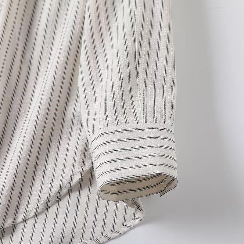 Women's Summer Striped Long Sleeve Casual Shirt