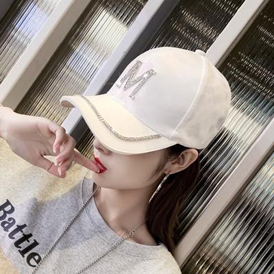 Hat Spring and Summer Versatile Cap with Diamond Internet Celebrity Sunshade Sun Hat Fashion Baseball Cap