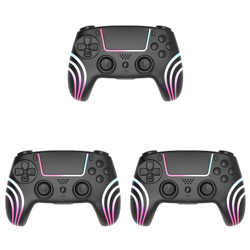 

T0# Bluetooth-Compatible Wireless Game Controller RGB Light Gamepad for PS4 (Bla