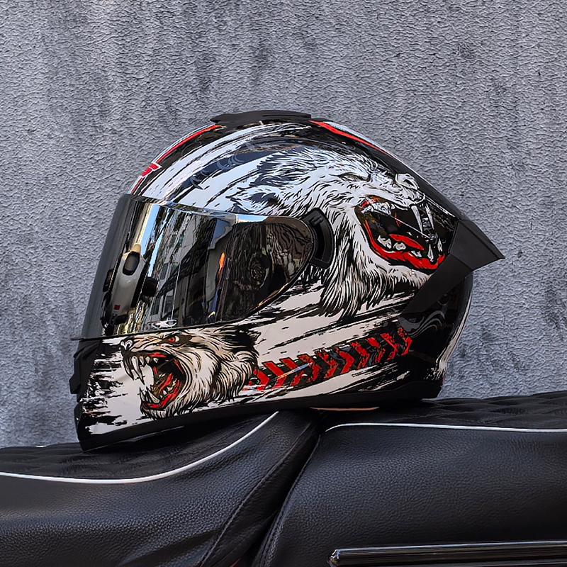 LVS-701 Safety Motorcycle Helmets Full Face Dual Lens Racing Helmet Strong Resistance Off Road Helmet DOT Approved