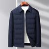 Autumn and Winter New Light Down Jacket Men's White Duck Down Business Casual Lapel Thickened Warm Shirt Jacket