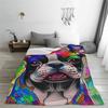 Boston Terrier Dog Colorful Blankets Flannel Summer Breathable Lightweight Throw Blankets for Home Office Quilt