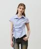 Alikim Eve Stripe Wrap Cap Sleeve Shirt / Sky Blue