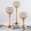 Medium Size European Mini Crystal Candlestick Electroplated Candle Holder Table Decoration for Candlelight Dinner