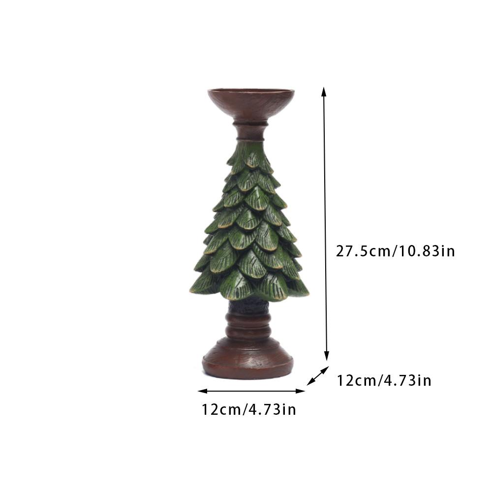 Christmas Tree Candle Holder Ornament Christmas Home Living Room Desktop Christmas Decoration Resin Candle Holder