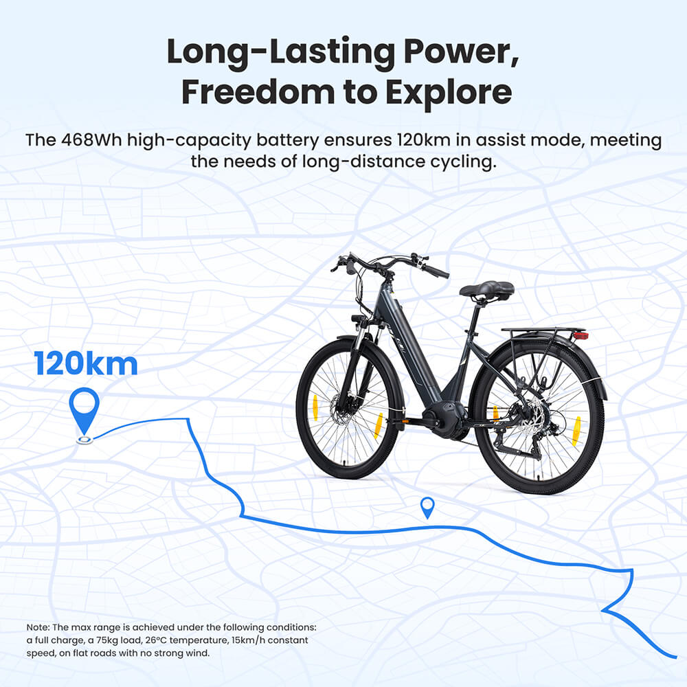Touroll Urbano 3 EU Plug Grey, 27.5 Inches, 36V 13AH Battery Capacity, 250W Mid-motor E-bike
