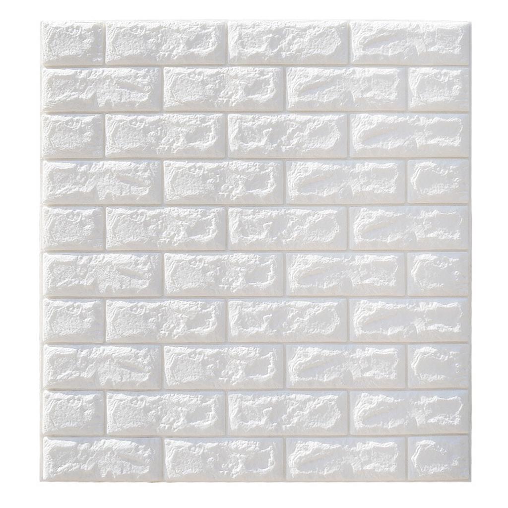 10Pcs 3D Tile Brick Wall Sticker Self-adhesive Waterproof Foam Panel Wallpaper