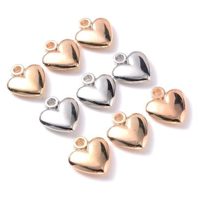 Electroplated 3D Glossy Peach Heart Pendant for DIY Necklace and Earrings Accessories