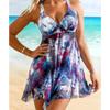 Frauen Sexy Große Größe Blumen Druck Badeanzug Weiblichen Sommer Zwei Stück Tankini Set Mode Monokini Bademode Bad Anzug