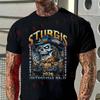 2026 Sturgis Motorcycle Rally - South Dakota Cowboy Skull & Riding Pattern Men's Cotton Crew Neck Short Sleeve Comfortable Women And Men T-shirt