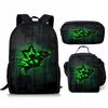 Hip Hop Popular Funny Geometry Dash 3D Print 3pcs/Set pupil School Bags Laptop Daypack Backpack Crossbody Lunch bag Pencil Case