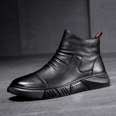 Boots In Autumn and Winter with Thick Fleece and Warm Midsole Men's British and British Short Boots Men's Shoes for Warmth and Cold Resistance