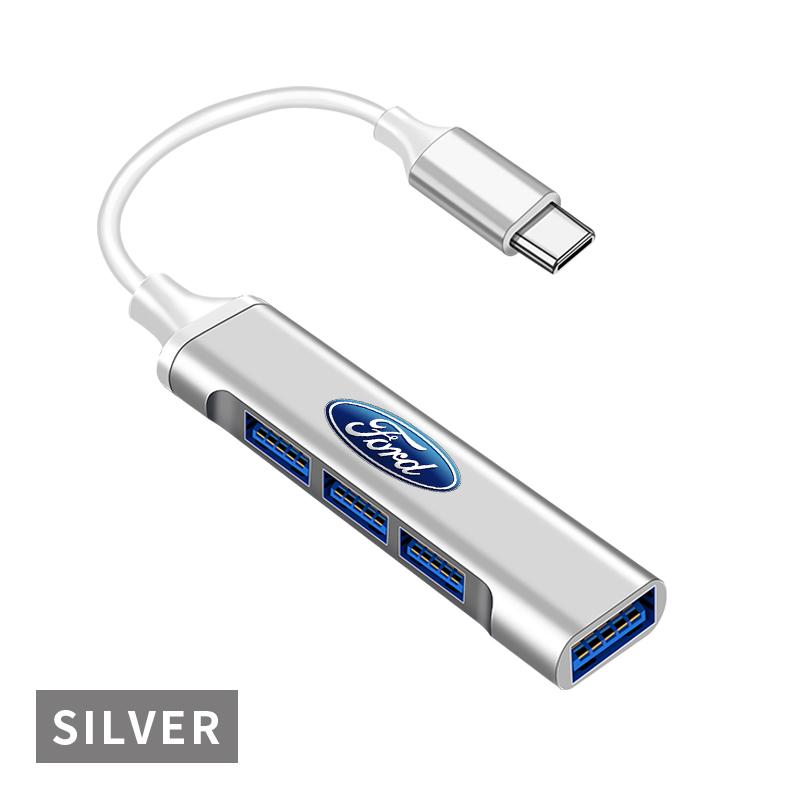 OTG 4 IN 1 Type C To USB A 3.0 HUB High Speed Multi Ports Splitter Adapter For Ford FOCUS Mondeo Fiesta Kuga Ecosport Fusion