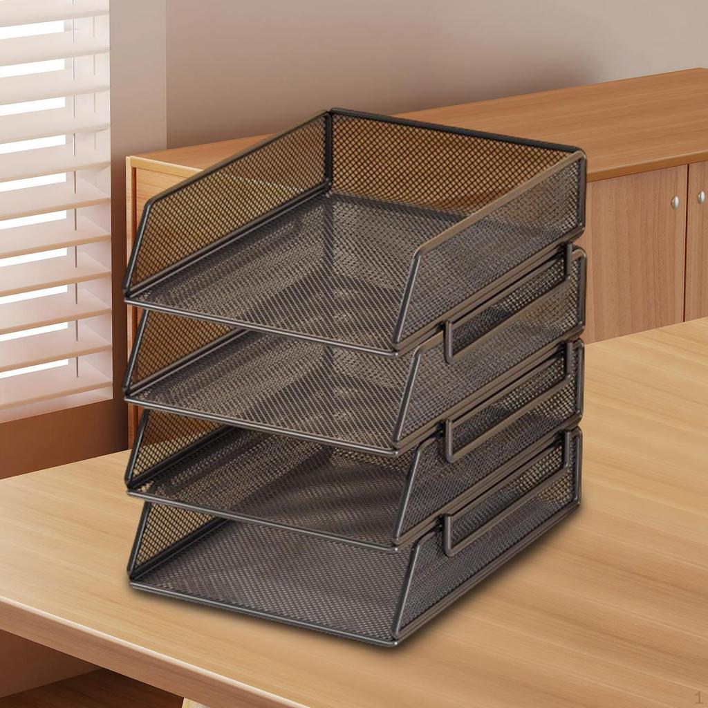 Desk Organizer File Holder Office Newspaper files Shelves Rack Letters Desktop Shelf
