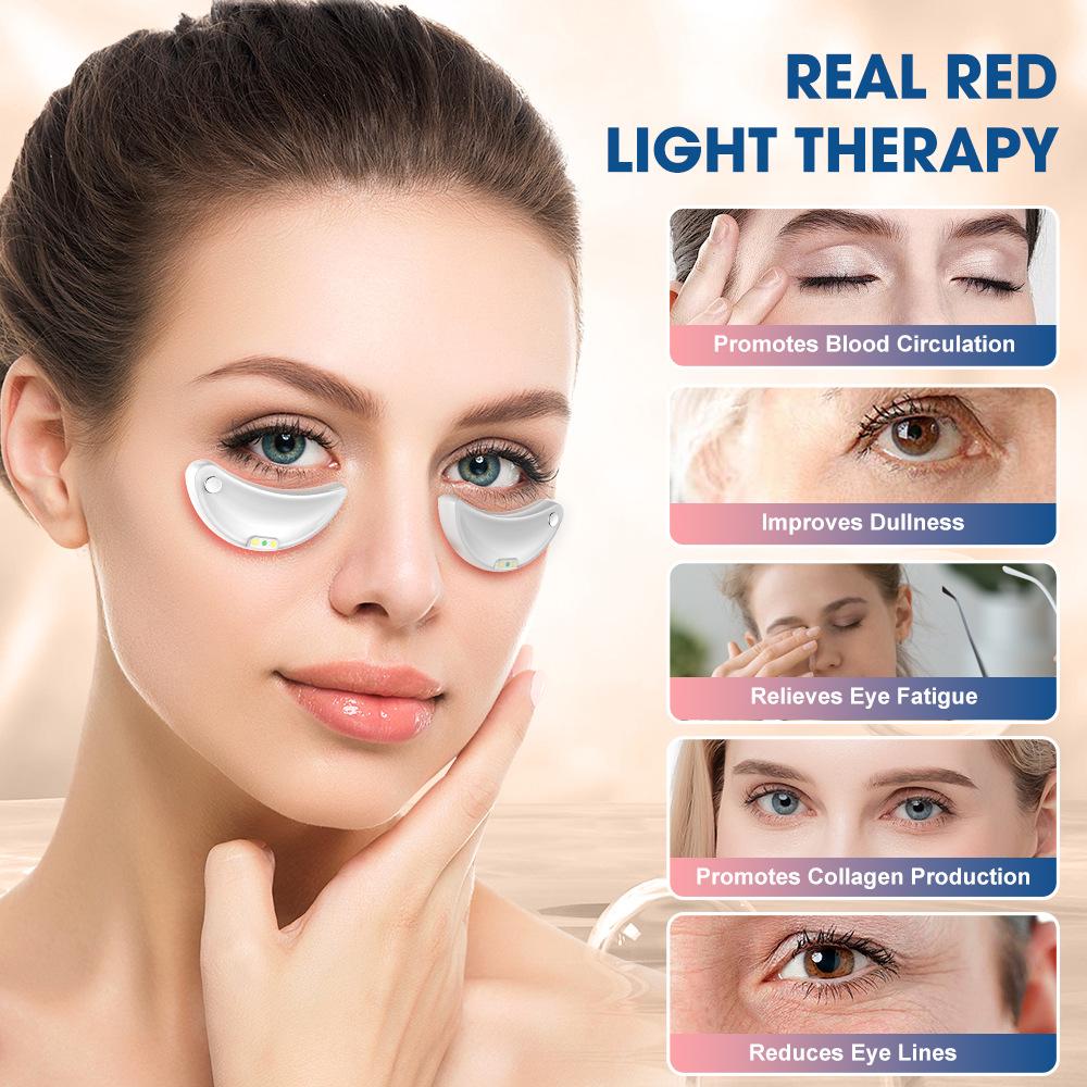Eye Massager Red Light Hot Compress EMS Microcurrent Eye Instrument Lightens Dark Circles and Relieves Eye Fatigue