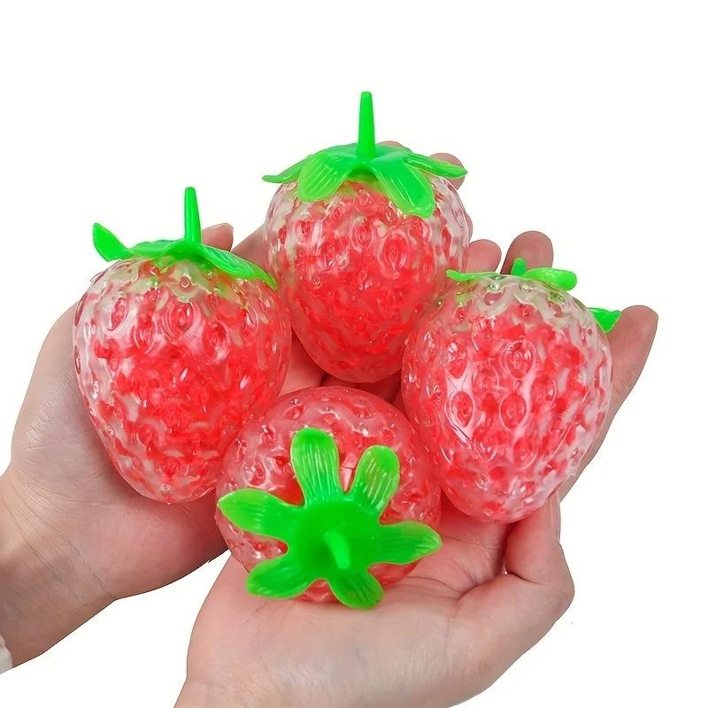 2PCS Fruit Squishy Stress Balls for Kids Strawberry Watermelon Squeeze Toys Dough Ball Fidget Toys for Anxiety Relief