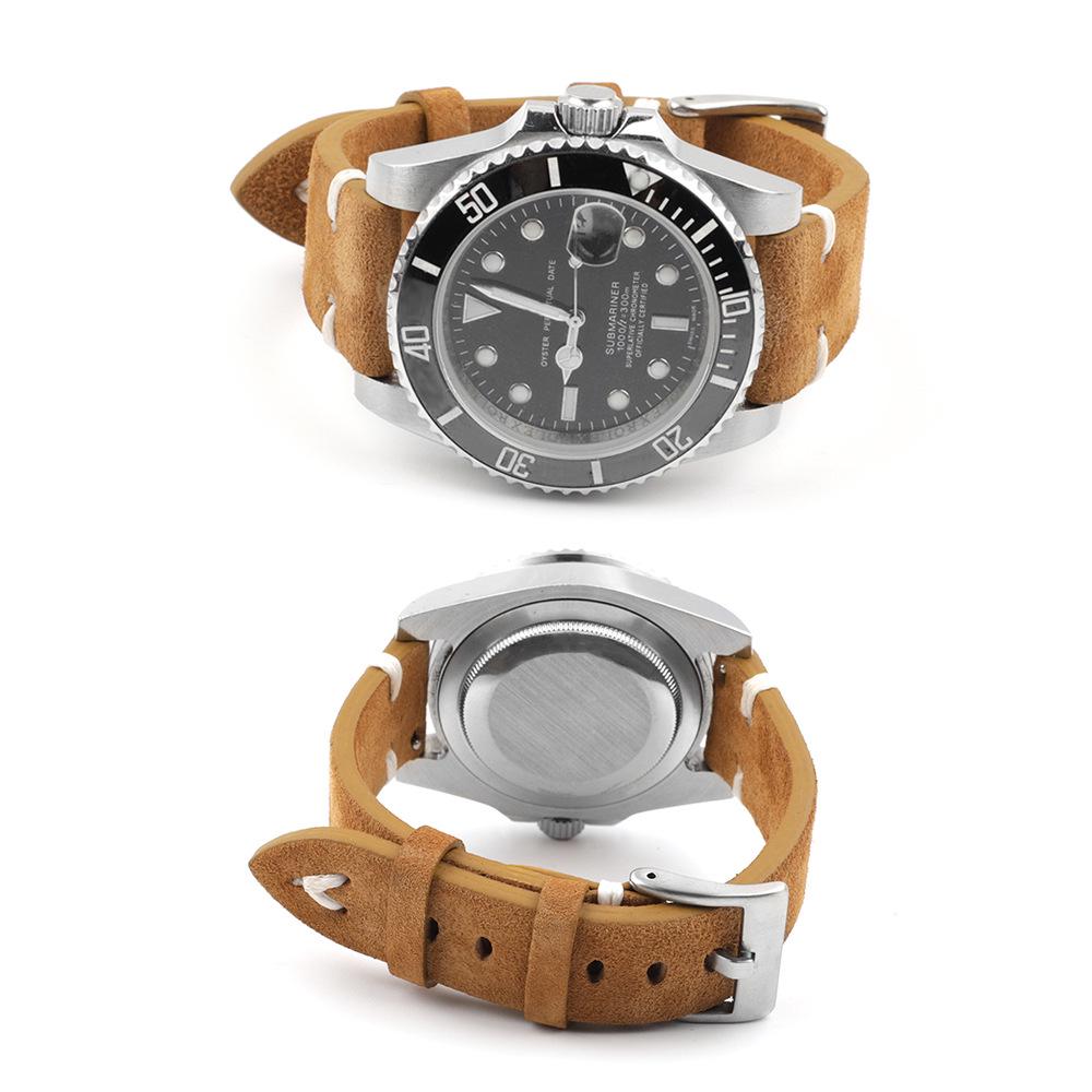 Genuine Suede Leather Quick Release Watch Strap, Brown Coffee Color