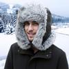 New winter leather windproof and cold-proof ear protection cotton hat piled and thickened fur warm hat