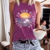 Printed Spring and Summer Sleeveless Top T-shirt with A Round Neck Pullover Vest