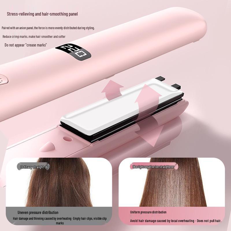 Dual-Use Mini Portable Hair Straightener & Curler for Bangs